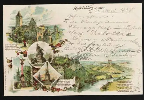 [Lithographie] Rudelsburg, bei Kösen. 