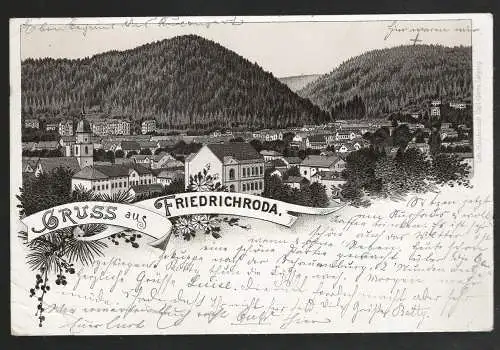 [Lithographie] Gruss aus Friedrichroda. 