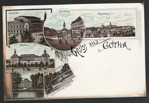 [Lithographie] Gruss aus Gotha. 