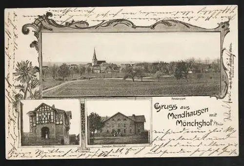 [Ansichtskarte] Gruss aus Mendhausen mit Mönchshof. 