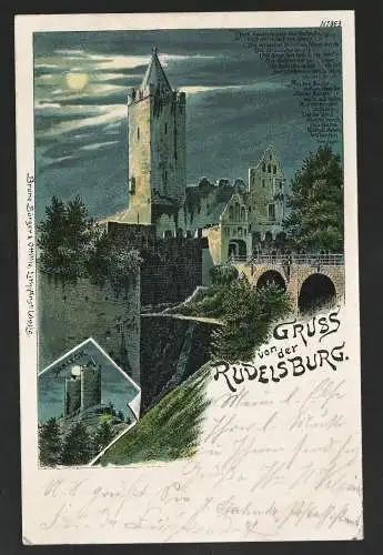 [Ansichtskarte] Gruss von der Rudelsburg. 