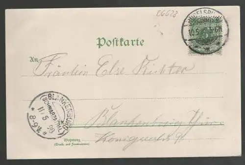 [Ansichtskarte] Gruss von der Rudelsburg. 