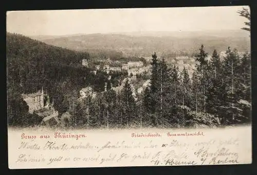 [Ansichtskarte] Gruss aus Thüringen  Friedrichroda  Gesamtansicht. 