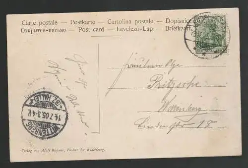 [Ansichtskarte] Gruss von der Rudelsburg. 