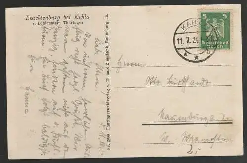 [Ansichtskarte] Die Leuchtenburg. 