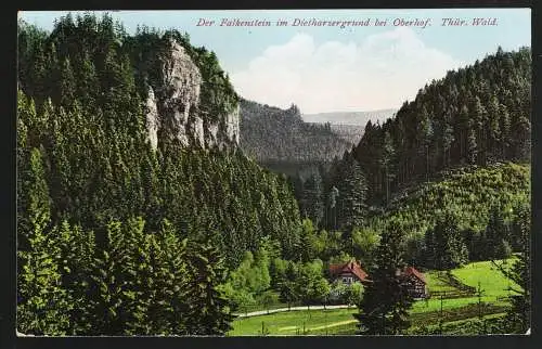 [Ansichtskarte] Der Falkenstein im Dietharzergrund bei Oberhof  Thür. Wald. 