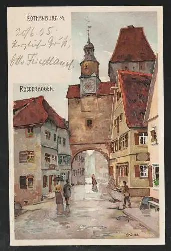 [Ansichtskarte] Rothenburg o/T  Roederbogen. 