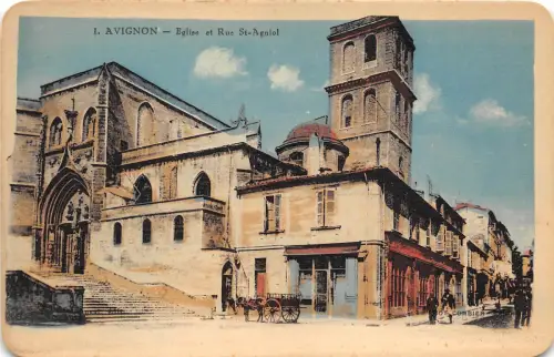 B80398 avignon eglise et rue st agaiol france front/back image
