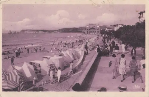B80427 hendaye france vue d ensemble de la plage Vorder-/Rückbild