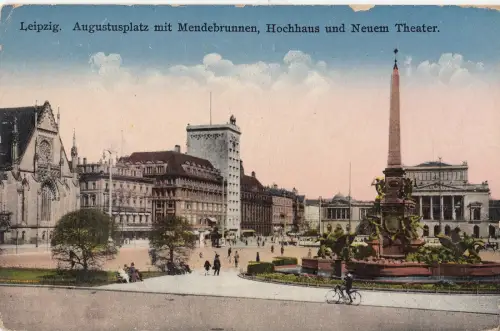 B79552 augustusplatz mit mendebrunnen leipzig deutschland vorder-/rückbild