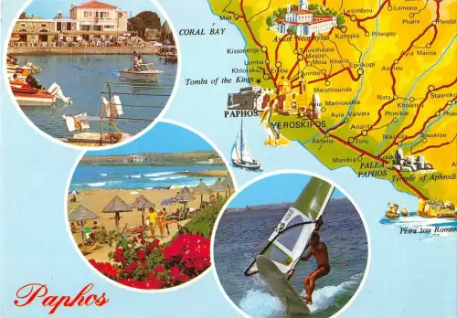 B96360 paphos karte cartes geographiques Zypern