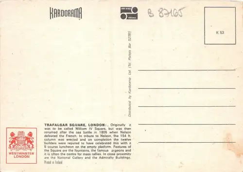 B87165 trafalgar square and nelson s column london uk