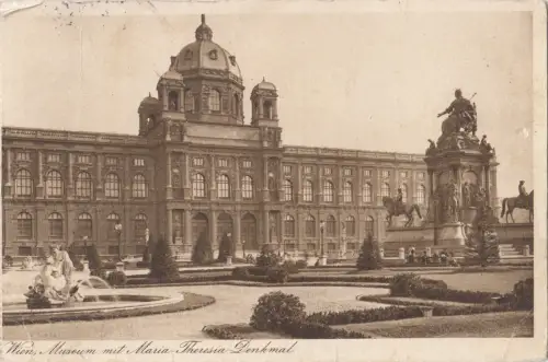 B79544 wien österreich museum mut maria theresia denkmal vorder-/rückbild