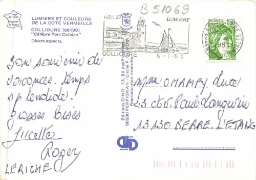 B51069 Collioure Boote Bateux Multi Vues Frankreich