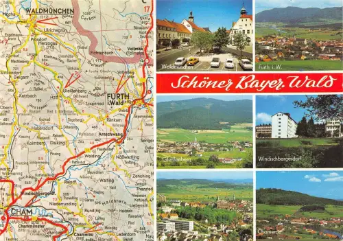 B44019 Carte geographique Karte Schoner Bayer Wald Germanie Allemagne