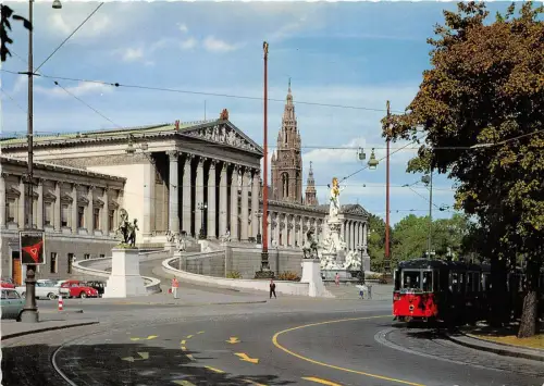 B22353 Wien Parlament Alte Straßenbahn Tram Österreich