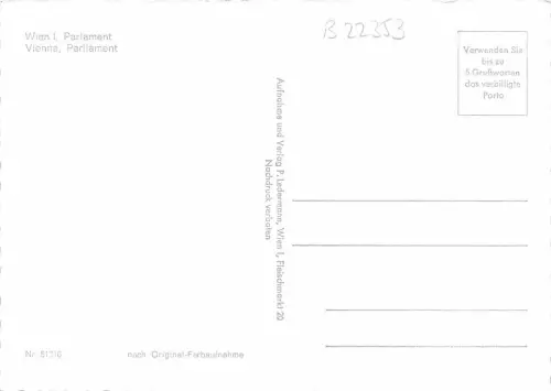 B22353 Wien Parlament Alte Straßenbahn Tram Österreich