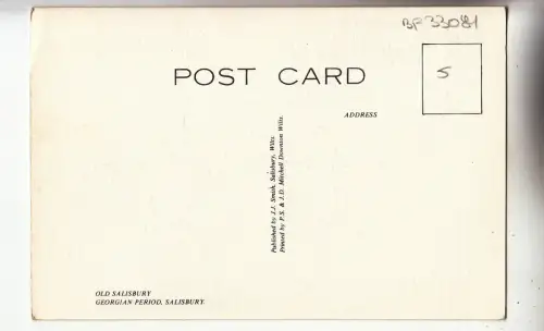 BF33081 old salisbury georgian period uk front/back image