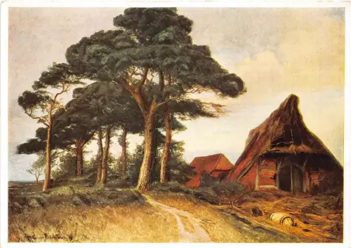 B75042 f hoggmann fallersleben abendfrieden Gemälde Postkarte