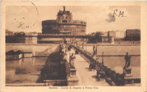 BF34784 roma castel s angelo e ponte elio italy front/back scan