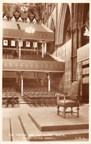 uk4336 throne and peers seats westminster abbey london real photo uk