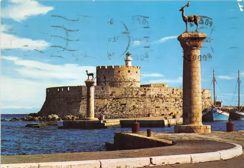 BG12172 Rhodos Hirsch Leuchtturm Griechenland