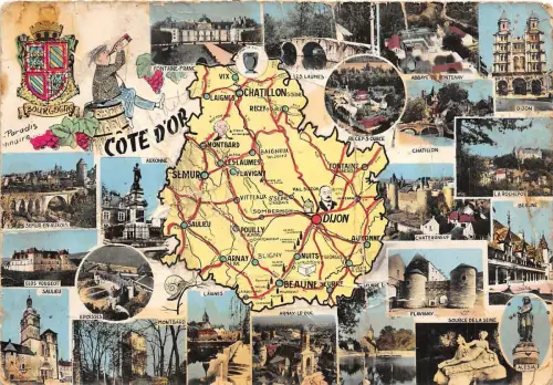 B47783 Bourgogne Cote-d'Or carte map multi vues france