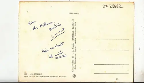 BF28682 marseille quai du port la mairie et clocher france front/back image