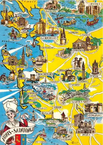 BR15761 Aunis Saintinge Karte cartes geographiques france