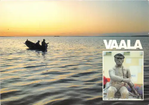 B48388 Vaala Kalastajat Oulujarvella Laskumies Patsas Boote Bateaux Finnland
