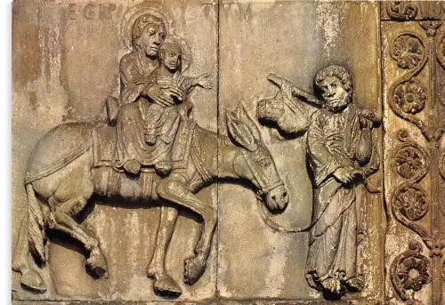 BG13499 verona san zeno flucht nach agypten Postkarte Skulptur Italien