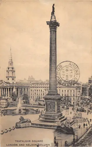 BR60824 trafalgar square nelsons column london uk