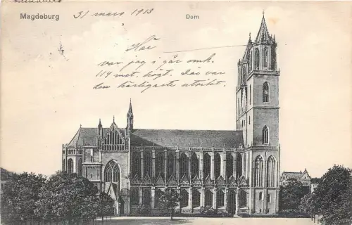 B3634 Deutschland Magdeburg Dom 1913 Front/Back Scan