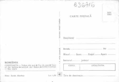 B36716 Schiff Bateaux Constanta Rumänien