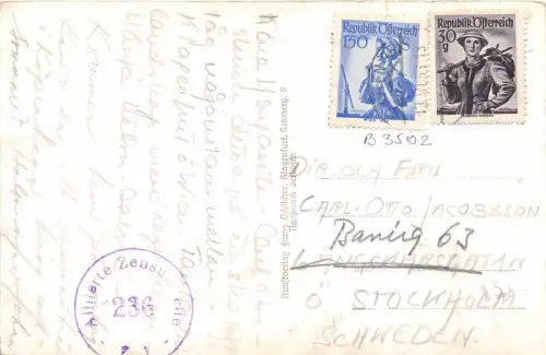 B3502 Österreich Klagenfurt Worthersee mit Koschutta Front/Back Scan