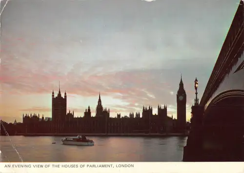 uk34030 Abendansicht der Houses of Parliament London UK