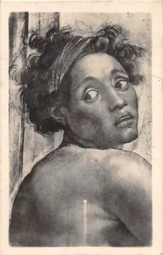 B6553 Testa di figura decorativa Kunst Gemälde Italien 9x6cm