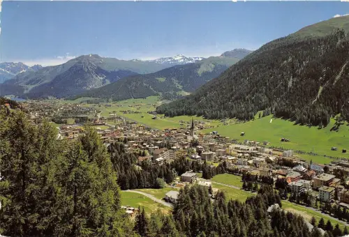 B31793 Davos mit Seehorn und Pischahorn Schweiz
