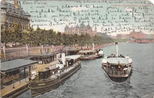 BR60857 Thames Embankment Ship Bateaux Winfrid London UK