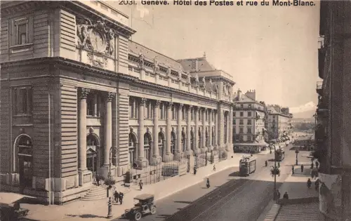 Br33247 Geneve Hotel des Postes et Rue du Mont Blanc Schweiz