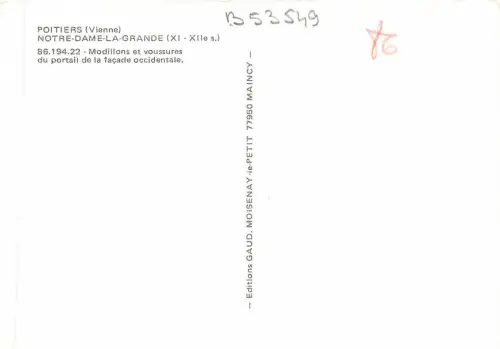 B53549 Poitiers Notre Dame la Grande france