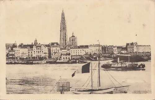 B80437 antwerpen anvers belgium vue panoramique prise de l esc front/back image