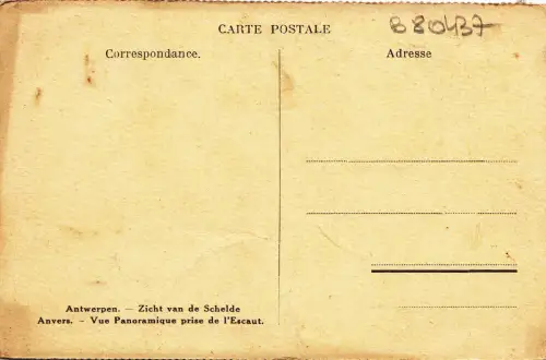 B80437 antwerpen anvers belgium vue panoramique prise de l esc front/back image