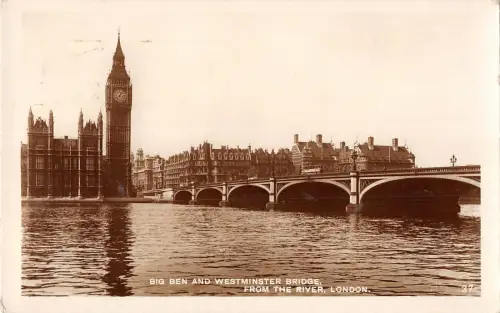 uk24664 big ben and westminster bridge london real photo uk