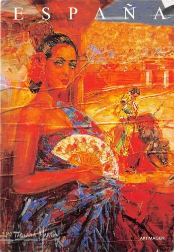 B53853 Espana Gemälde Frauen Corida Tablada Martin