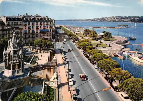 B31612 Geneve Le Quai du Mont Blanc et le Mionument Braunschweig Schweiz