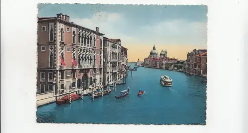 BF33046 venezia canal grande e palazzo franchetti italy front/back image