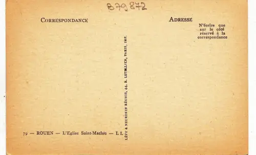 B79872 rouen l eglise saint maclou france front/back image