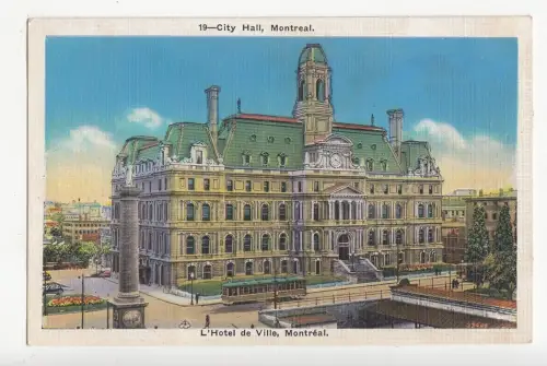 B77397 l hotel de ville montreal canada scan front/back image