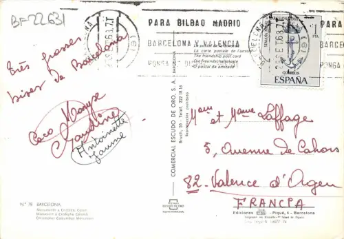 BF22631 barcelona monumento a critobal colon spain